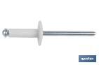 Aluminium white flower rivets with wide head - Cofan