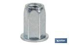 TUERCAS REMACHABLES ACERO CABEZA ANCHA "HEXAGONAL"