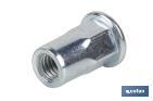 Tuercas remachables semihexagonales de fondo abierto y cabeza ancha | Gran variedad de medidas - Cofan