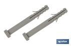 Lot de 2 pièces de cheville longue inox | Pour sanitaire de WC | Dimensions : Ø 6 x 80 mm de longueur - Cofan