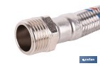 Conexión flexible con rosca macho-hembra | Conexión M1/2" x H1/2" DN13 G1/2" |  Manguera flexible de acero inoxidable | Disponible en diferentes longitudes - Cofan