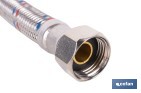 Conexión flexible con rosca macho-hembra | Conexión M1/2" x H1/2" DN13 G1/2" |  Manguera flexible de acero inoxidable | Disponible en diferentes longitudes - Cofan