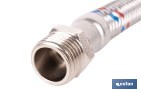 Conexión flexible con rosca macho-hembra | Conexión M1/2" x H1/2" DN13 G1/2" |  Manguera flexible de acero inoxidable | Disponible en diferentes longitudes - Cofan