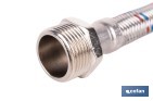 Conexión flexible con rosca macho-hembra | Conexión M1/2" x H1/2" DN13 G1/2" |  Manguera flexible de acero inoxidable | Disponible en diferentes longitudes - Cofan