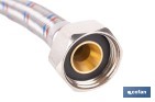 Conexión flexible con rosca macho-hembra | Conexión M1/2" x H1/2" DN13 G1/2" |  Manguera flexible de acero inoxidable | Disponible en diferentes longitudes - Cofan