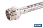Conexión flexible para sanitarios | Manguera flexible de acero inoxidable | Longitud: 50 cm | Disponible en diferentes conexiones y medidas - Cofan