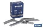 CAJA DE GRAPAS 5.000 UDS. Nº 53 11.5 X Ø 0.60 X 0.75 MM | CON LONGITUDES 6, 8, 10, 12 Y 14 MM | DISEÑADAS PARA GRAPADO MANUAL