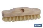 HAND DECK SCRUB BRUSH | WITH PLASTIC BRISTLES OF 5 X 10 LINES | NATURAL COLOUR WITH THREAD 22MM | SIZE 22 X 5.5 X 7.5CM