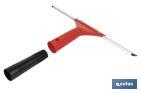 Limpiacristales de Metal con Adaptador de 20 cm de Ancho | Compatible con Palos para hacer la labor más cómoda - Cofan
