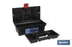 12" plastic tool box | Semi-Professional Model | With an organiser tray and a bottom compartment - Cofan