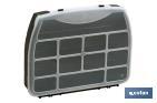 Plastic carry case with 8 and 12 compartments | Clear lid | Polypropylene - Cofan