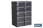 Rack of 10 storage bins | Product dimensions: 155 x 100 x 225mm | Polypropylene - Cofan