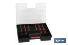 Plastic organiser carry case with 21 compartments | Product dimensions: 46 x 32 x 8cm | Polypropylene - Cofan