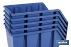 Stackable blue storage bin "Súper" | With angled holder | Polypropylene - Cofan