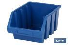 Stackable blue storage bin "Súper" | With angled holder | Polypropylene - Cofan