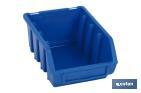 Stackable blue storage bin "Súper" | With angled holder | Polypropylene - Cofan