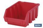 Stackable red storage bin "Súper 5" | With angled holder | Polypropylene - Cofan