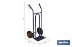 Sack truck with fixed noseplate and tyres | With pneumatic tyres | Size: 1,100 x 520 x 480mm - Cofan