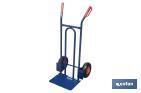Sack truck with fixed noseplate and tyres | With pneumatic tyres | Size: 1,100 x 520 x 480mm - Cofan