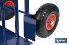Sack truck with fixed noseplate and tyres | With pneumatic tyres | Size: 1,100 x 520 x 480mm - Cofan