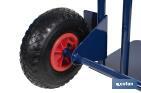 Sack truck with fixed noseplate and tyres | With pneumatic tyres | Size: 1,100 x 520 x 480mm - Cofan