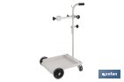 Carretilla portabidones | Ruedas de poliuretano con rodamientos y nylon | Mango acolchado | Ideal para talleres e industria | Adecuada para bidones de 60 litros - Cofan