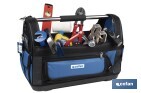 Sac à outils ouvert avec des poches intérieurs et extérieures | Charge maximale de 20 kg - Cofan