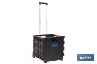 TROLLEY PLEGABLE CON ASA TELESCÓPICA | MATERIAL: PP | MANGO ERGONÓMICO | CARGA MÁXIMA: 25 KG | COMPACTO Y FÁCIL DE MONTAR