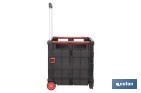 Trolley plegable con asa telescópica | Material: PP | Mango ergonómico | Carga máxima: 25 kg | Compacto y fácil de montar - Cofan