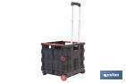 Trolley plegable con asa telescópica | Material: PP | Mango ergonómico | Carga máxima: 25 kg | Compacto y fácil de montar - Cofan