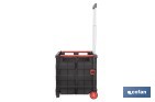 Trolley plegable con asa telescópica | Material: PP | Mango ergonómico | Carga máxima: 25 kg | Compacto y fácil de montar - Cofan