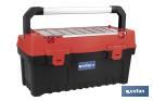 TOOL BOX WITH ORGANISERS, REINFORCEMENTS AND ABS LATCHES | DIMENSIONS: 59.5 X 28.8 X 30.8CM