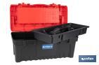 Tool box with organisers, reinforcements and ABS latches | Dimensions: 59.5 x 28.8 x 30.8cm - Cofan