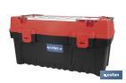 Tool box with organisers, reinforcements and ABS latches | Dimensions: 59.5 x 28.8 x 30.8cm - Cofan