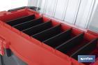 Tool box with organisers, reinforcements and ABS latches | Dimensions: 59.5 x 28.8 x 30.8cm - Cofan
