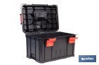 Caja de herramientas modular con separadores removibles y conectores | Capacidad de carga: 50 kg | Compatible con set modular | Medidas: 53 x 35,5 x 31 cm - Cofan