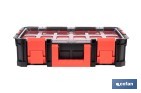 Caja de herramientas modular con organizadores | Tapa de policarbonato | Incluye 8 compartimentos | Capacidad de carga: 20 kg | Compatible con set modular | Medidas: 51,7 x 33,1 x 13,4 cm - Cofan