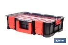 Caja de herramientas modular con organizadores | Tapa de policarbonato | Incluye 8 compartimentos | Capacidad de carga: 20 kg | Compatible con set modular | Medidas: 51,7 x 33,1 x 13,4 cm - Cofan