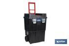 COMPACT TOOL BOX TROLLEY WITH 2 DRAWERS | DOUBLE HANDLE AND WHEELS | SIZE: 45 X 36 X 64CM