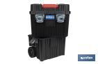 Compact tool box trolley with 2 drawers | Double handle and wheels | Size: 45 x 36 x 64cm - Cofan