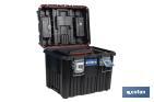 Compact tool box trolley with 2 drawers | Double handle and wheels | Size: 45 x 36 x 64cm - Cofan