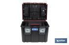 Compact tool box trolley with 2 drawers | Double handle and wheels | Size: 45 x 36 x 64cm - Cofan