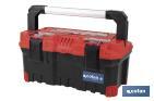 TOOL BOX WITH 3 COMPARTMENTS AND LONG ALUMINIUM HANDLE | AVAILABLE IN TWO DIFFERENT SIZES