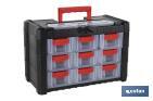 Storage bin organiser with 9 compartments for small tools and parts | Available in two different sizes - Cofan