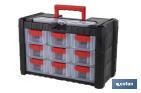 Storage bin organiser with 9 compartments for small tools and parts | Available in two different sizes - Cofan