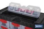 Storage bin organiser with 9 compartments for small tools and parts | Available in two different sizes - Cofan