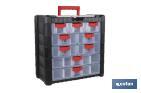 Storage bin organiser with 9 compartments for small tools and parts | Available in two different sizes - Cofan