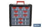 Storage bin organiser with 9 compartments for small tools and parts | Available in two different sizes - Cofan