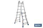 MULTI-POSITION PLUS LADDER | ALUMINIUM | AVAILABLE WITH DIFFERENT SIZES AND RUNGS | EN 131 STANDARD | WEIGHT: 150 KILOGRAMS