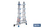Multi-position Plus ladder | Aluminium | Available with different sizes and rungs | EN 131 Standard | Weight: 150 kilograms - Cofan